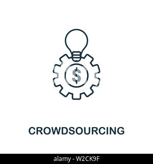 Icône de contour de crowdsourcing. Elément de concept de ligne mince de la collection d'icônes de contenu. Icône créative de crowdsourcing pour applications mobiles et utilisation Web Banque D'Images