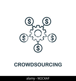 Icône de contour de crowdsourcing. Elément de concept de ligne mince de la collection d'icônes de contenu. Icône créative de crowdsourcing pour applications mobiles et utilisation Web Banque D'Images