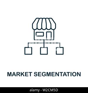 Icône de contour de Market Segmentation. Elément de concept de ligne mince de la collection d'icônes de contenu. Icône Creative Market Segmentation pour applications mobiles et Web Illustration de Vecteur