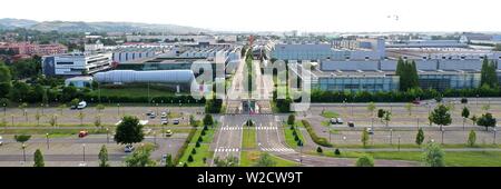 Maranello, Modena, Italie - vue aérienne du complexe de salles de Banque D'Images