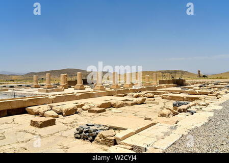 Pasargades, Shiraz, la province du Fars, Iran, le 22 juin 2019,le palais privé, construire pour servir en tant que principal palais public pour Cyrus et sa cour Banque D'Images