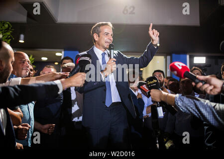 Athènes, Grèce. 07Th Juillet, 2019. Kyriakos Mitsotakis être assermenté comme premier ministre de la Grèce : Crédit d'Baltagiannis Socrates/dpa/Alamy Live News Banque D'Images