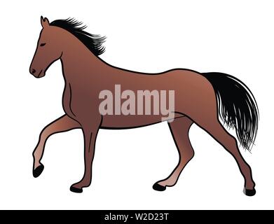 Cheval, illustration couleur - vector Illustration de Vecteur