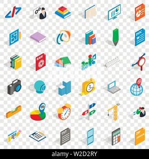 Icons set design, style isométrique Illustration de Vecteur