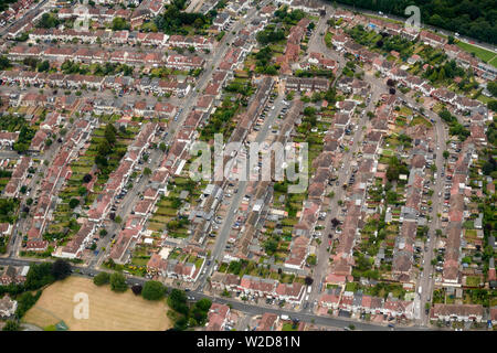 Vue de dessus du logement, de l'East London, UK Banque D'Images