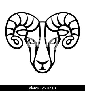 Signe zodiaque bélier d'or, symbole de l'horoscope. Illustration de Vecteur