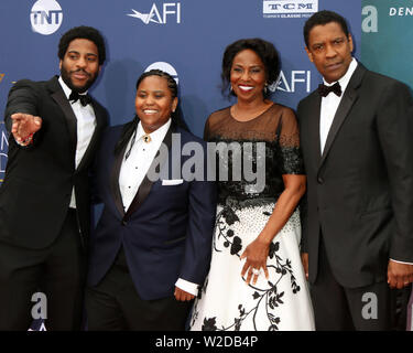 Honneurs AFI Denzel Washington au Dolby Theatre Le 6 juin 2019 à Los Angeles, CA avec : John David Washington Washington, Katia, Pauletta Washington, Denzel Washington où : Los Angeles, California, United States Quand : 07 Juin 2019 Crédit : Nicky Nelson/WENN.com Banque D'Images