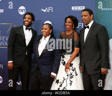 Honneurs AFI Denzel Washington au Dolby Theatre Le 6 juin 2019 à Los Angeles, CA avec : John David Washington Washington, Katia, Pauletta Washington, Denzel Washington où : Los Angeles, California, United States Quand : 07 Juin 2019 Crédit : Nicky Nelson/WENN.com Banque D'Images