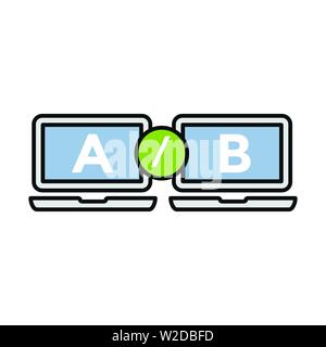 L'essai, essai, l'icône de recherche avec des lettres A et B Illustration de Vecteur