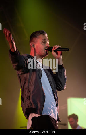 Keane en concert au Festival 2019 Cornbury, Chadlington, Oxfordshire. Keane est un groupe originaire de Battle, East Sussex, formé en 1995 Banque D'Images