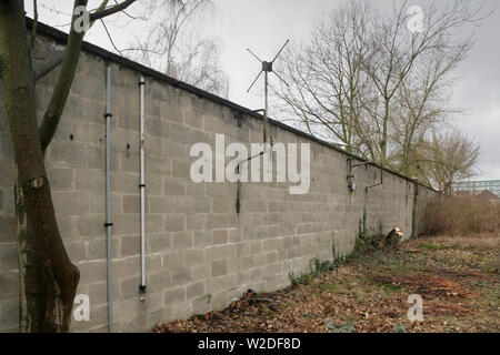 Mur de la Stasi AC Hohenschonhausen complexe, Berlin, Allemagne. Banque D'Images
