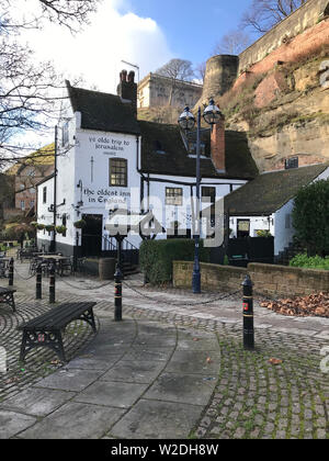 Ye Olde Trip to Jerusalem Pub à Nottingham, Angleterre Banque D'Images