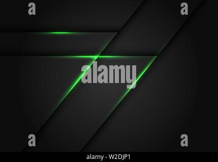 Résumé Feu vert sur la ligne gris foncé moderne de conception géométrique futuristic background vector illustration. Illustration de Vecteur