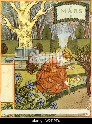 'Mars', 1896. Organisateur : Eugène Samuel Grasset. Banque D'Images