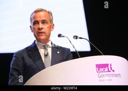 Mark Carney traite de LGA conférence au Centre International de Bournemouth. 2 juillet, 2019. Banque D'Images