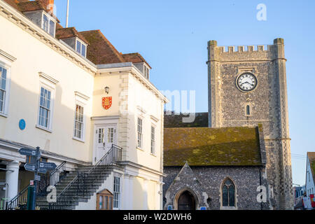 L'église St Mary le More et de la mairie de la ville de Wallingford, Oxfordshire, Angleterre Banque D'Images