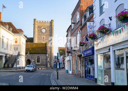 L'église St Mary le More et de la mairie de la ville de Wallingford, Oxfordshire, Angleterre Banque D'Images
