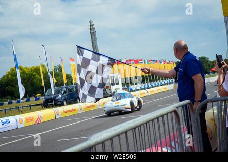 Weybridge, (Londres), Surrey, UK, Juillet 5th, 2019 : Shell Eco-marathon. Location 701 - Toulouse Ingenierie multidisciplinaire de l'équipe -Concept urbain - obtenir las Banque D'Images