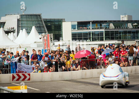 Weybridge, (Londres), Surrey, UK, Juillet 5th, 2019 : Shell Eco-marathon. Location 701 - Toulouse Ingenierie multidisciplinaire de l'équipe - Concept urbain - au cours Banque D'Images