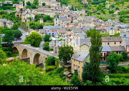 Saint-Enimie, commune française, Gorges du Tarn, Département de la Lozère, Occitanie, France. Banque D'Images