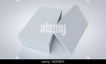 Pile de rendu 3D des cartes vierges, maquette 3D réaliste illustration pour stigmatiser de corporation présentation, isolé sur fond blanc. Banque D'Images
