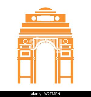 Édification de porte de l'Inde l'icône isolé Illustration de Vecteur