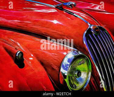 FINE ART : la légende (1958 Jaguar XK 150 SE) Banque D'Images