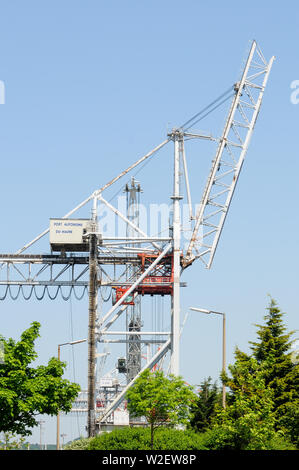 Les ponts, grue du port du Havre, Seine-Maritime, Normandie, France Banque D'Images