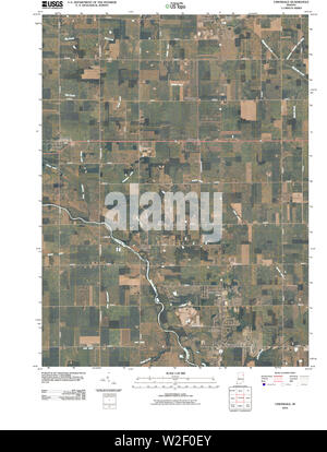 Carte TOPO USGS Indiana dans Uniondale 20100610 Restauration TM Banque D'Images