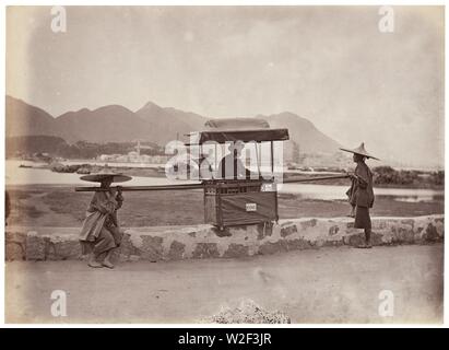 Location de chaise Lai Afong c1870s. Banque D'Images