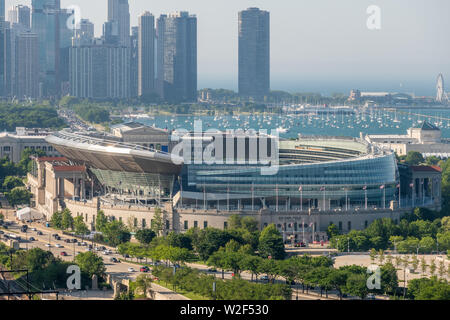 Vue aérienne de Soldier Field Banque D'Images