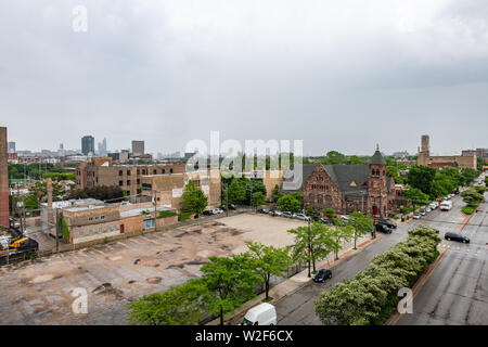 Vue aérienne de réaménagement au niveau de l'Union dans la rangée près de West Side Banque D'Images