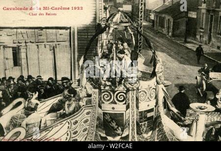 Char des reines de la Mi-Carême 1922 à Nancy. Banque D'Images