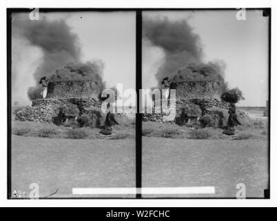 Caractères et industries, etc. four à chaux burning épines, Homs Banque D'Images