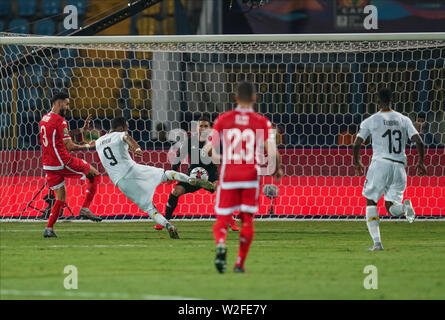 Ismailia, Égypte. 08 juillet, 2019. En France, le 8 juillet 2019 : Pierre Jordan Ayew du Ghana sur l'objectif de prise de vue lors de la coupe d'Afrique des Nations 2019 match entre le Ghana et la Tunisie à l'Ismaïlia Stadium à Ismaïlia, en Égypte. Ulrik Pedersen/CSM. Credit : Cal Sport Media/Alamy Live News Banque D'Images