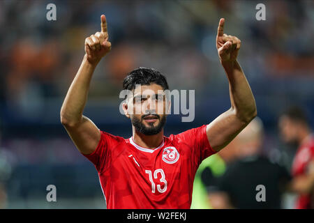 Ismailia, Égypte. 08 juillet, 2019. En France, le 8 juillet 2019 : Ferjani Sassi de Tunisie remerciant les specators durant la coupe d'Afrique des Nations 2019 match entre le Ghana et la Tunisie à l'Ismaïlia Stadium à Ismaïlia, en Égypte. Ulrik Pedersen/CSM. Credit : Cal Sport Media/Alamy Live News Banque D'Images