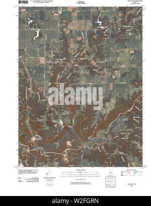 Carte TOPO USGS Indiana dans Wallace 20100513 Restauration TM Banque D'Images