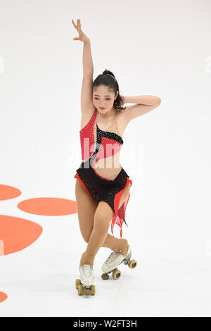 WAN-TING SHEN de Taipei, l'exécution en Seniors Femmes danse en solo, dans le style de danse, jeux, 2019 ROULEAU DE MONDE au Palau Sant Jordi, le 08 juillet 2019, Barcelone, Espagne. Credit : Raniero Corbelletti/AFLO/Alamy Live News Banque D'Images