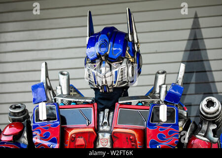 Optimus Prime transformateur bot. Universal Studios. D'Orlando. La Floride. USA Banque D'Images