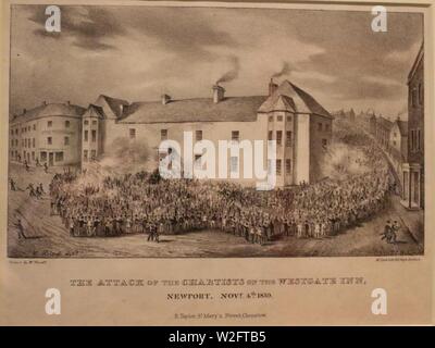 Manifestation chartiste Newport 1839. Banque D'Images