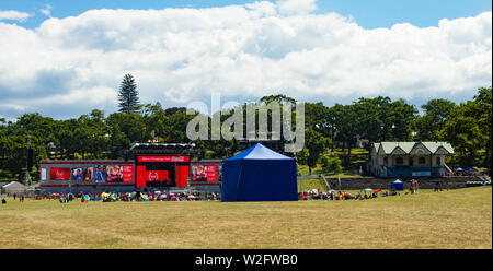 Noël dans le parc à l'Auckland Domain, Nouvelle-Zélande Banque D'Images