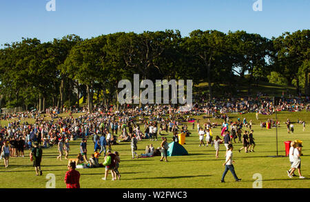 Noël dans le parc à l'Auckland Domain, Nouvelle-Zélande Banque D'Images