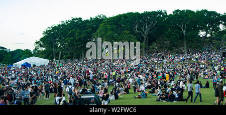 Noël dans le parc à l'Auckland Domain, Nouvelle-Zélande Banque D'Images