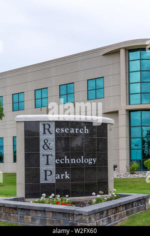 FARGO, ND/USA - 27 juin 2019 : Parc de la recherche et de la technologie sur le campus de l'Université d'État du Dakota du Nord. Banque D'Images