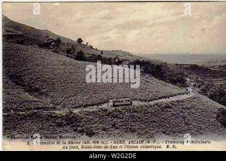 Chemin de fer de la Rhune Tramway-Funiculaire. Banque D'Images