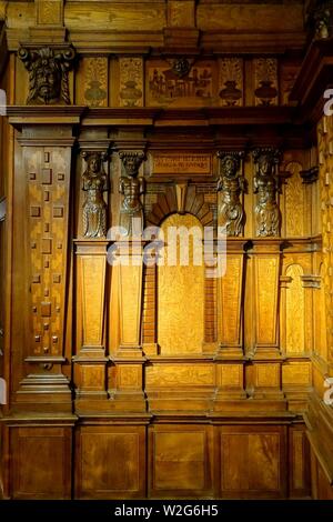 Chambre Chiavenna, à partir de la Casa Moro, Chiavenna, c. 1580, érable, frêne, noyer, d'autres bois - France Banque D'Images