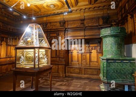 Chambre Chiavenna, à partir de la Casa Moro, Chiavenna, c. 1580, érable, frêne, noyer, d'autres bois - France Banque D'Images