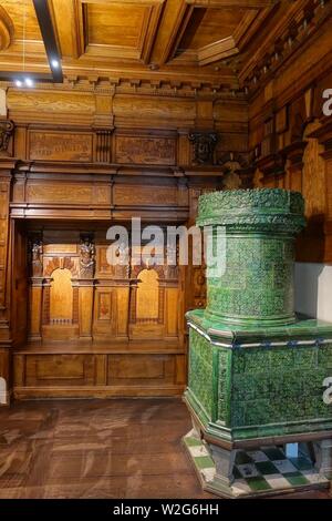 Chambre Chiavenna, à partir de la Casa Moro, Chiavenna, c. 1580, érable, frêne, noyer, d'autres bois - France Banque D'Images