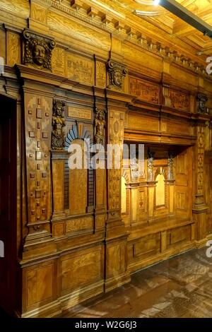 Chambre Chiavenna, à partir de la Casa Moro, Chiavenna, c. 1580, érable, frêne, noyer, d'autres bois - France Banque D'Images