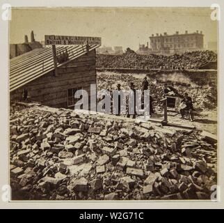 L'incendie de Chicago de 1871, vue générale Bureau de poste à distance Banque D'Images